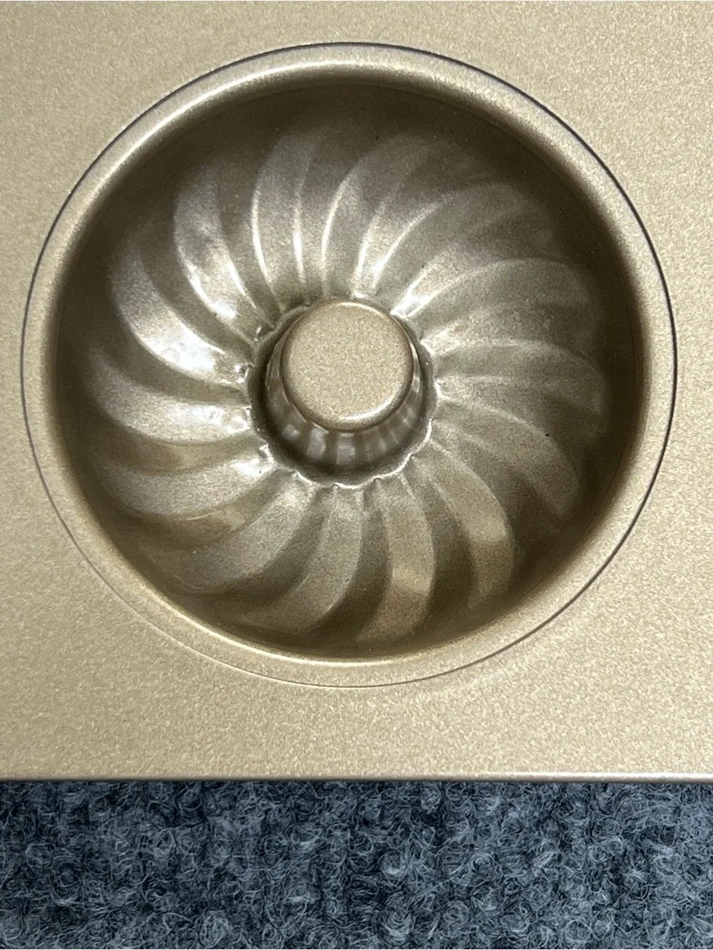 Mini Fluted Bundt Cake Pan Champagne Gold 12 Cavity Size One Size